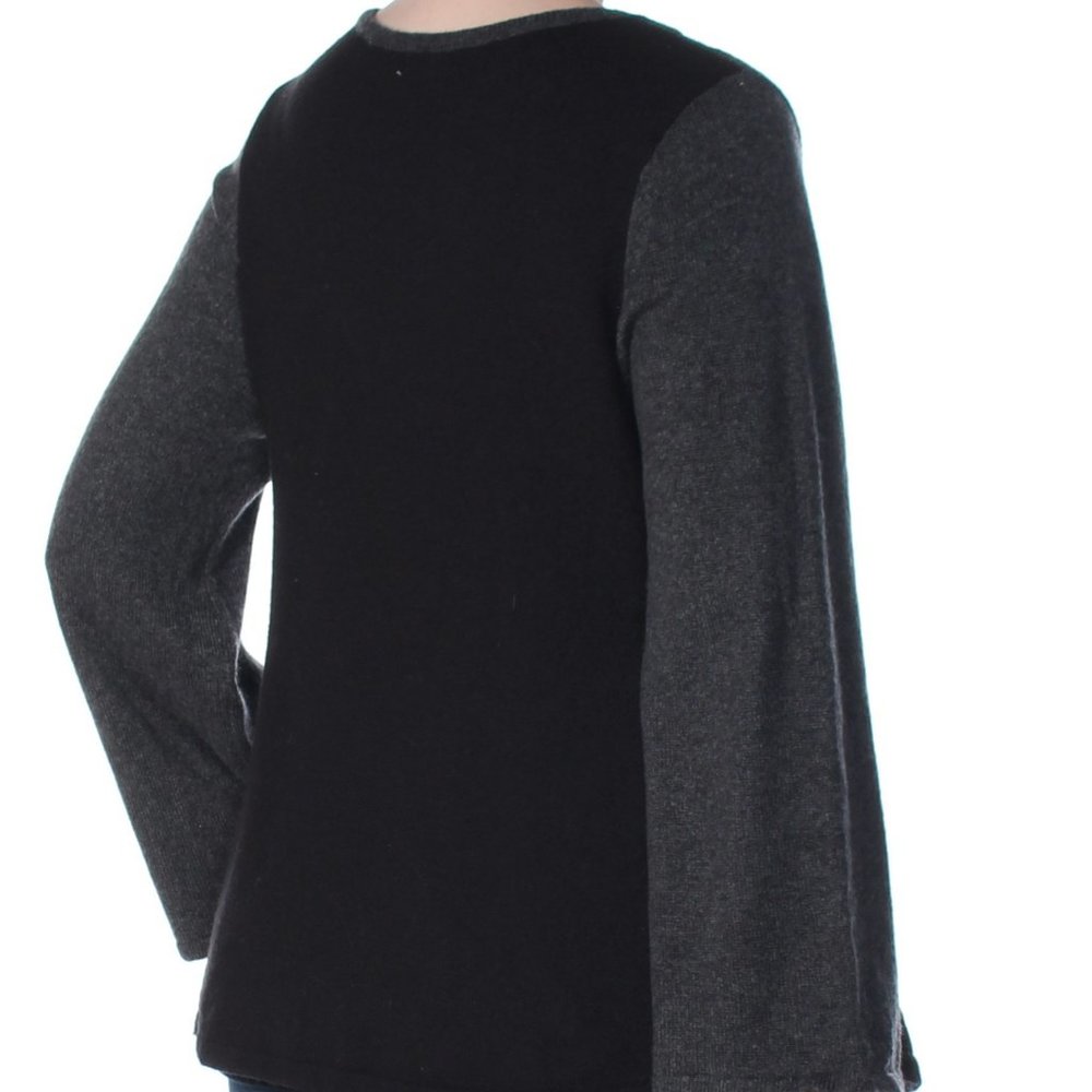Style & Co Plus Size V-Neck Mixed-Stitch Sweater - Picture 2 of 4